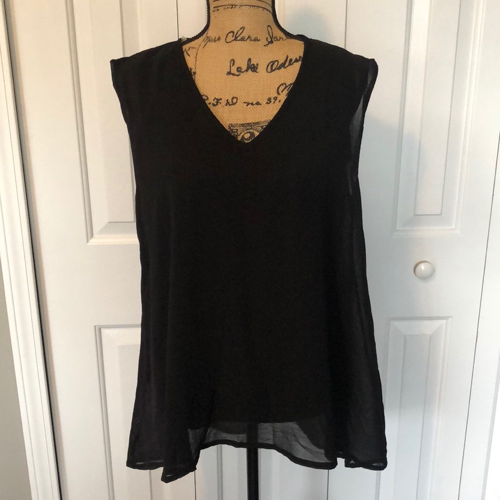 NWOT Libian Black Sheer Sleeveless Top